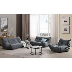 Happy Home 3er Togo-Sofa-Set - Grau