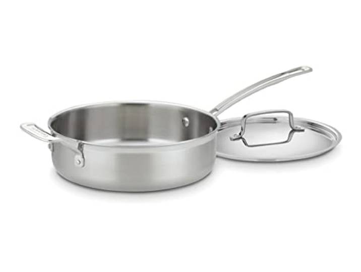 Cuisinart MCP33-24HN MultiClad Pro Edelstahl-Saute mit Helfer und Abdeckpfanne, 3,5 Quart, Schmorpfanne mit Helfer und Deckel