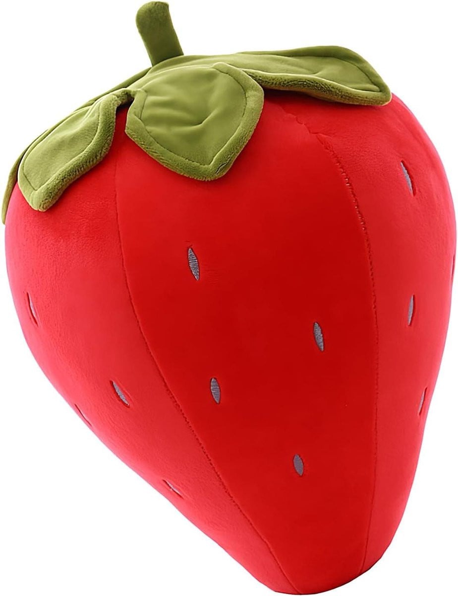 Rode Aardbei Knuffel Decoratiekussen Speelgoed - 25 cm