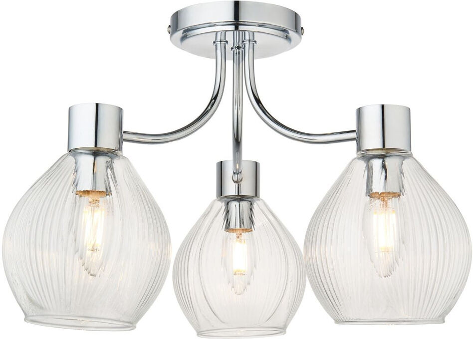Pagazzi Lighting Glass Semi Flush Mount Polished Chrome 280cm H x 440cm W x 440cm D