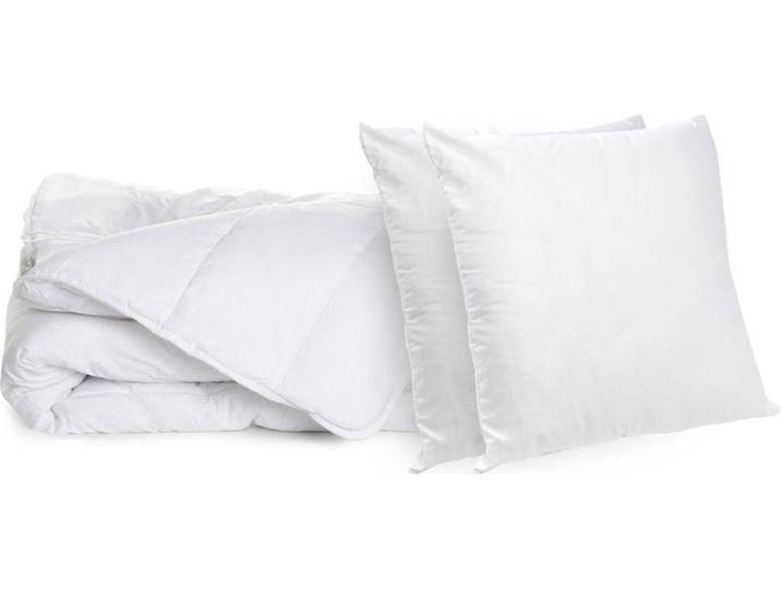 Bleu Calin Pack Couette légère 220x240 + 2 Oreillers 60x60cm Anti-transpiration