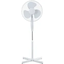 Standventilator Ventilator Wohnzimmer Höhenverstellbar Weiß Metall H 120 cm