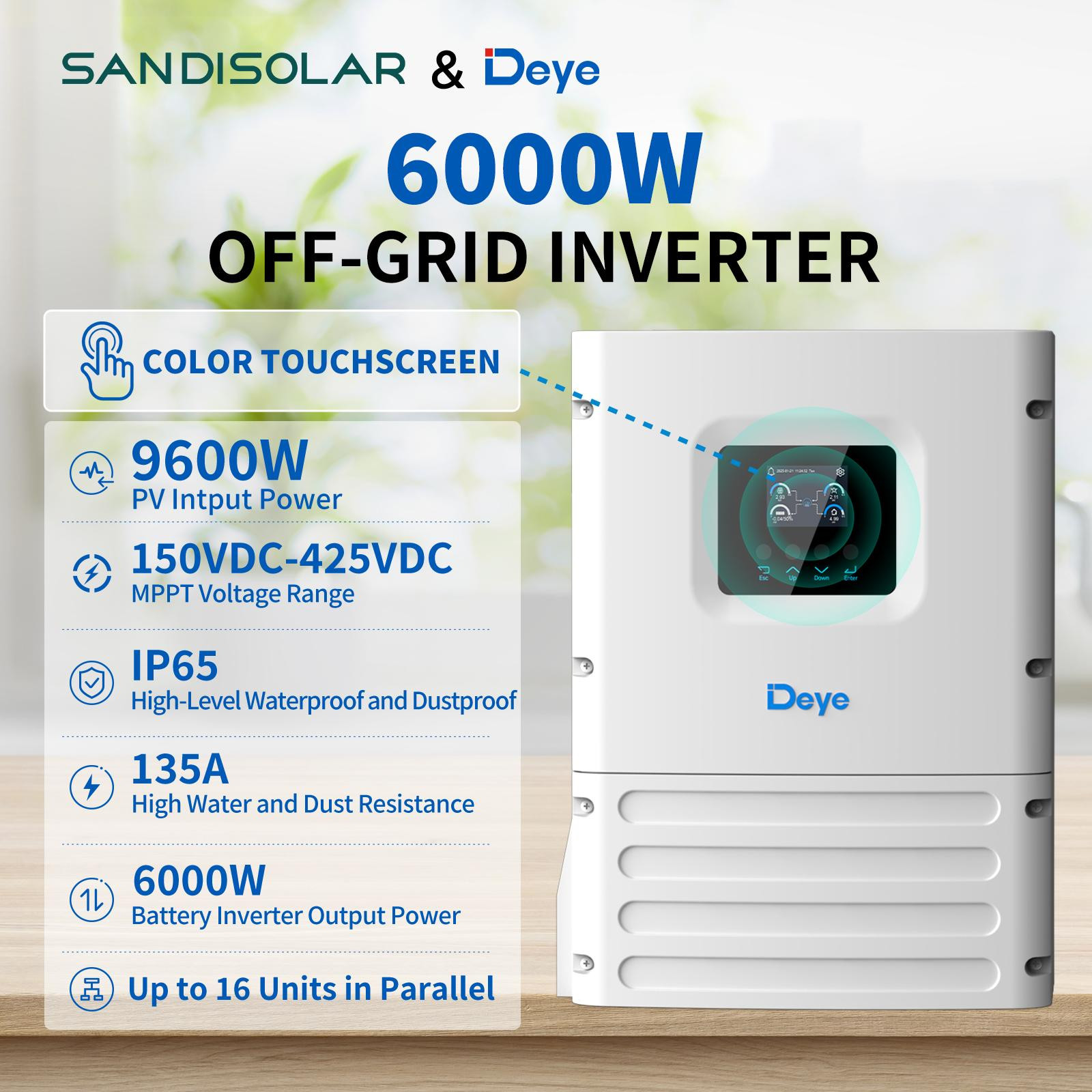 Selius Zonne-omvormer 48V 6000W Zuivere Sinus IP65 Weerbestendig
