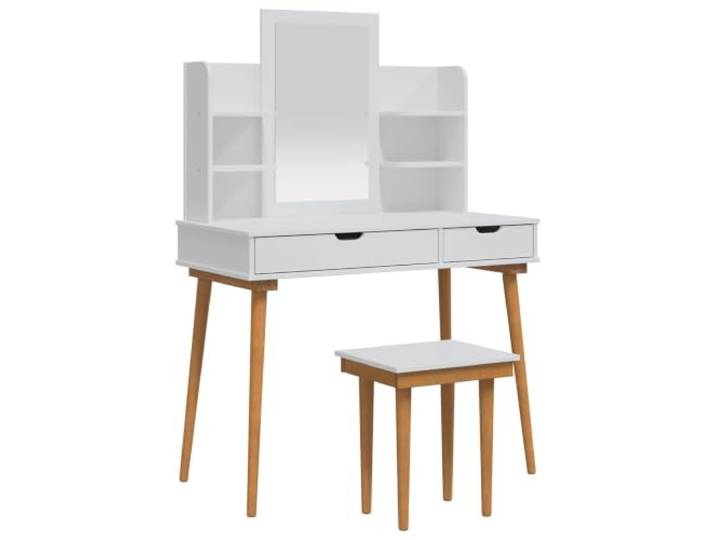 Makastle Schminktisch-Set Weiß 100x50x143 cm mit Spiegel