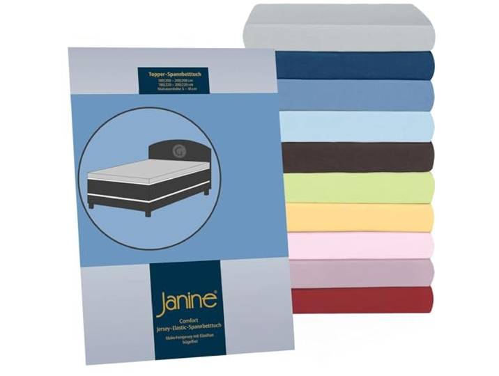 Janine Design Elastic-Jersey, 95% Baumwolle, 5% Elasthan Topper Topper 5001 Farbe Vulkan 77 Größe 150x200 cm