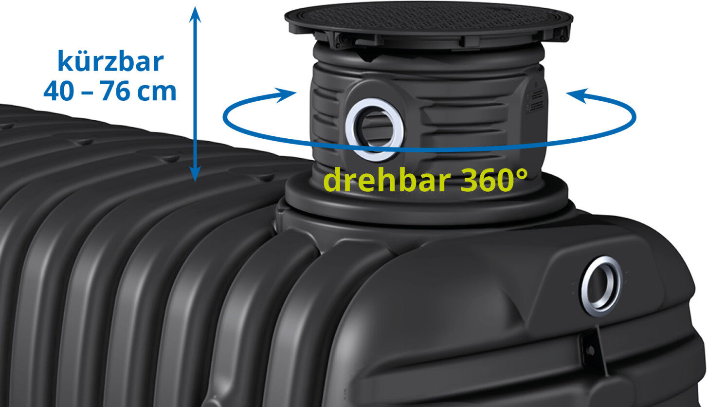 4rain Erdtank Primus 4200 L inkl. Tankdomsystem & Tankabdeckung