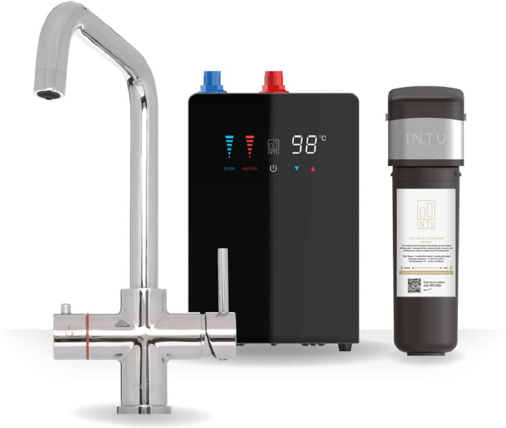 INTU 4-1 Instant Boiling Filtered Water Tap - Square Neck Chrome 21cm