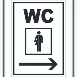 HB-Druck WC Transgender mit Pfeil nach rechts Aufkleber A1 (594x841mm)