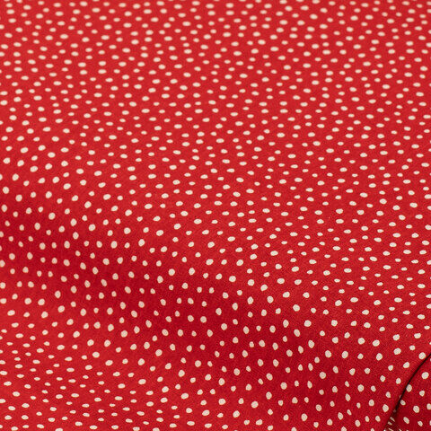 Baumwollstoff Pünktchen "Mona", rot/weiß