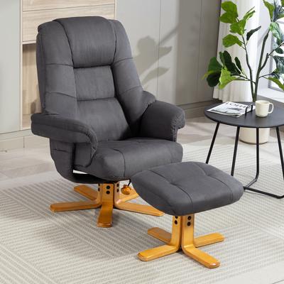 TV-Sessel DUO COLLECTION "Bordeaux", grau (anthrazit), B:86cm H:105cm T:96cm, Luxus-Microfaser (100% Polyester), Sessel, mit Hocker und Relaxfunktion, 360 Grad drehbar