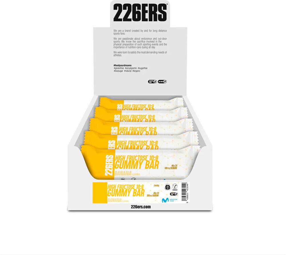 226ers caja high fructose gummy bar 60g banana barritas energéticas  (UNICA)