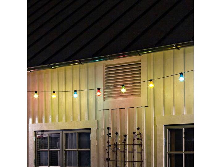 Konstsmide Christmas Lichterkette Biergarten 10 bunte LED-Birnen, Multicolour, Kunststoff