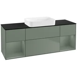 Villeroy und Boch Finion Waschtischunterschrank G742GMGM 160x60,3x50,1cm, Regale Olive matt lacquer, Olive Matt Lacquer