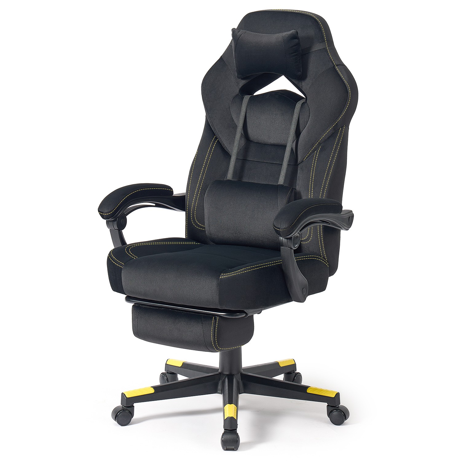 SONGMICS Bürostuhl mit verstellbarer Höhe, ergonomischer Chefsessel, klappbare Fußstütze OBGB35077B08