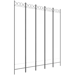 vidaXL 5-tlg. Paravent Weiß 200x220 cm Stoff