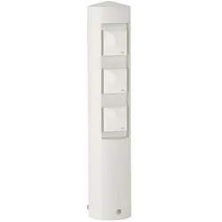 Albert Outdoor Steckdosensäule Typ Nr. 2102, 3-fach, IP44, ohne Schaltfunktion, Alu-Guss, Weiß ALB-682102