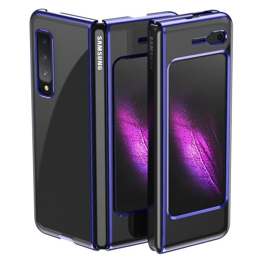 Hurtel Plating Case hard case Electroplating frame Handyhülle Schutzhülle für Samsung Galaxy Fold blau (Samsung Galaxy Fold) (1404978613)