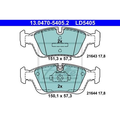 ATE Bremsensatz, Scheibenbremse 1420-42882 Vorderachse belüftet 300mm 22mm für BMW
