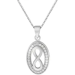 Zeeme Silber Halskette Silber 925 rhodiniert mit Unendlichkeits-Symbol
