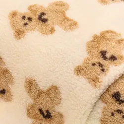 Teddystoff "Bär", weiß/braun