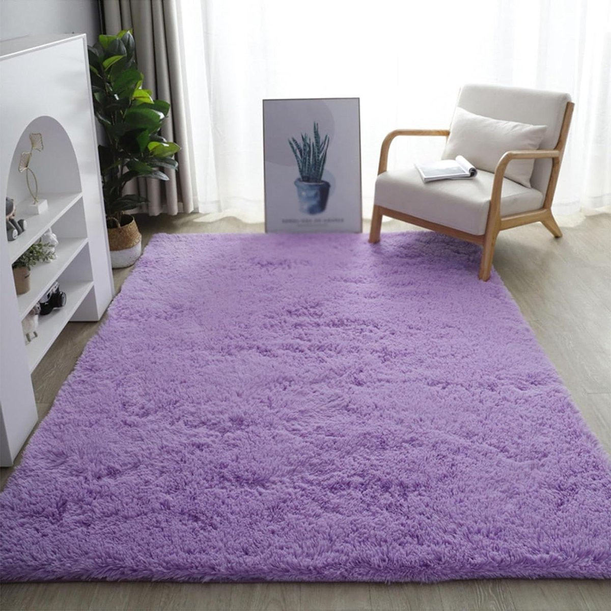 Zacht en pluizig antislip vloerkleed van polyester voor in de woonkamer