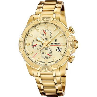 Festina "Timeless Chronograph" Quarzuhr, Armbanduhr, Herrenuhr, Edelstahlarmband, analog, Tag