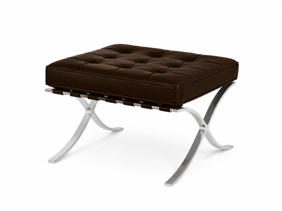 Malmo Barcelona Chair Voetenbank Hocker - Mokka Bruin - Leer