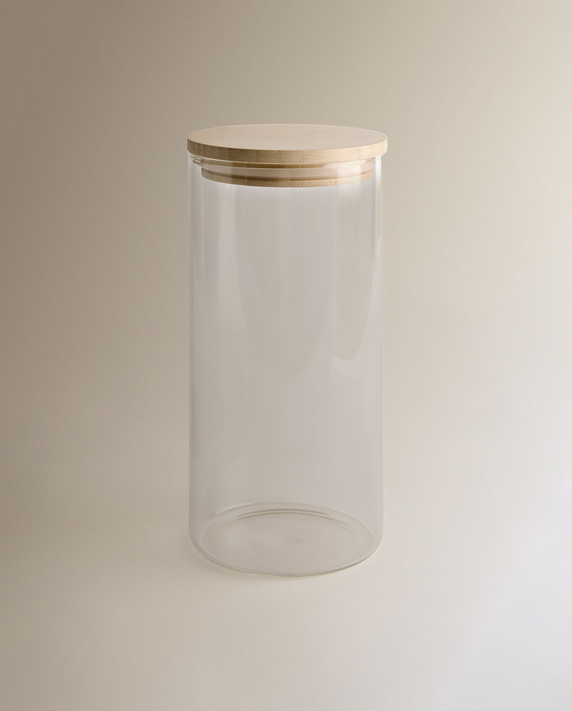 El Corte Inglés Bote de cocina de vidrio Bambú. Transparente