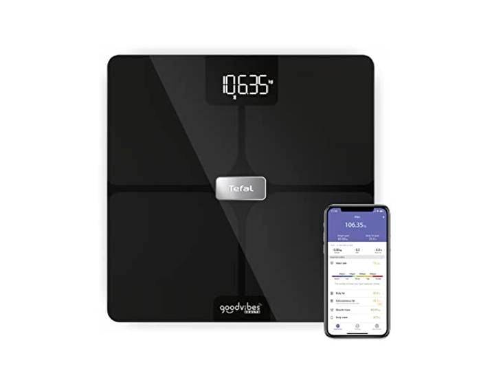 Tefal - Goodvibes Health Balance connectée 14 indicateurs BM9670S1 - Noir Pèse personne connecté mesurant 14 indicateurs corporels dont IMC et fréquence cardiaque - Synchronisation apps mobiles