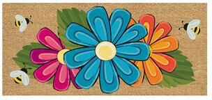 Evergreen 22 in. x 10 in. Giant Gerbera Flocked Sassafras Coir Switch Mat