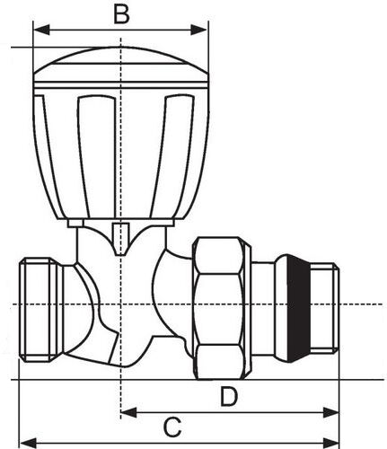 Robinet de radiateur droit 1/2 D16 GIACOMINI R432X033