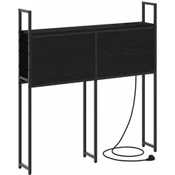vidaXL Kopfteil mit Stauraum mit Ladestation Schwarze Eiche 75 cm