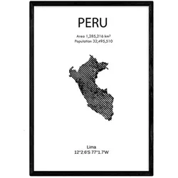 POSTER Länder & Kontinente Peru A4 Rahmenlos