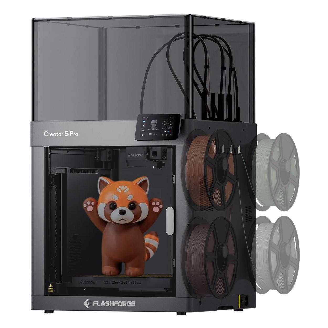 Flashforge Creator 5 Pro Mehrfarben 3D Drucker mit 4 Druckköpfen - FlashSwap 7s - CoreXY - Automatische Nivellierung