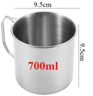 Uplifted Goods Stainless Steel Camping Cup With Foldable Handle 23.67 Oz.