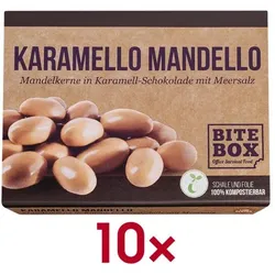 BiteBox 10x Mandelkerne in Karamell-Schokolade »Karamello Mandello« 65 g