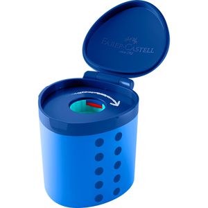 Faber-Castell Spitzer Grippy, blau, einfacher Dosenspitzer, aus Kunststoff