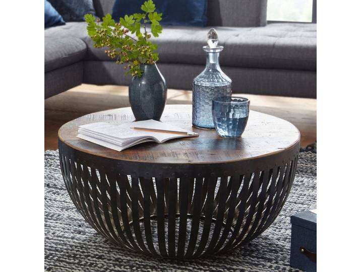 WOHNLING table basse tableau NISHA bois / métal Table basse Table basse solide