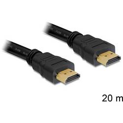 Delock HDMI Anschlusskabel HDMI-A Stecker 20 m Schwarz 83452 vergoldete Steckkontakte, verdrillt, doppelt geschirmt HDMI-Kabel