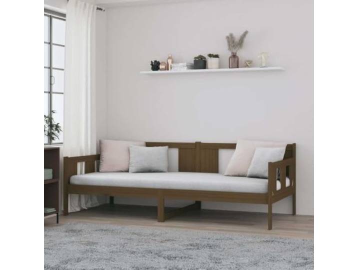 LLEZKBR Home Tools-Day Bett Honigbraun Massivholz Kiefer 90x190 cm