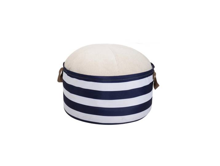 Vercart Ottoman Pouf Pouf mit Stauraum Cord, Blau, Weiß, Mode, 54x26x54 cm, Wohnzimmer, Sessel, Hocker & Hockerbänke, Poufs
