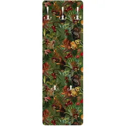 WANDGARDEROBE - Tropische Blumen mit Affen 34/105 cm