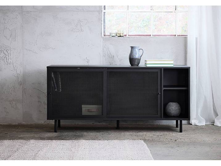 Sideboard 160 x 75 x 46cm Schwarz