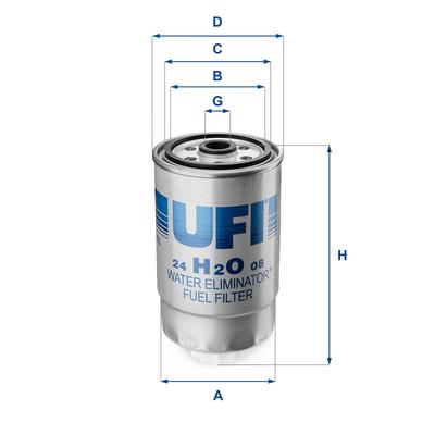 UFI Kraftstofffilter 24.H2O.08 Filtereinsatz 162mm für Chrysler