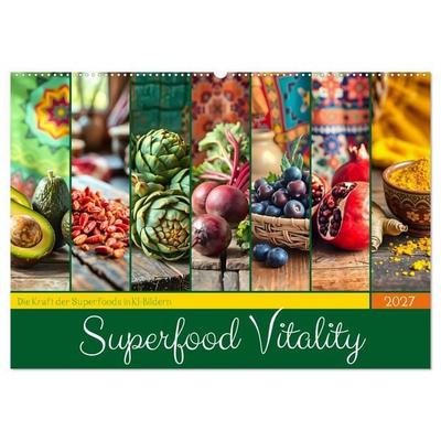 Superfood Vitality - Die Kraft der Superfoods in KI-Bildern (Wandkalender 2027 DIN A2 quer), CALVENDO Monatskalender