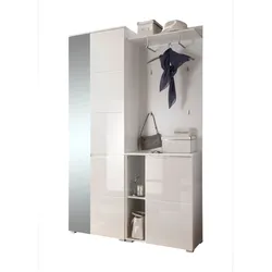 moebel-dich-auf Kompaktgarderobe SLICE in weiß / MDF weiß Hochglanz, (BxHxT) 120x198x40 cm
