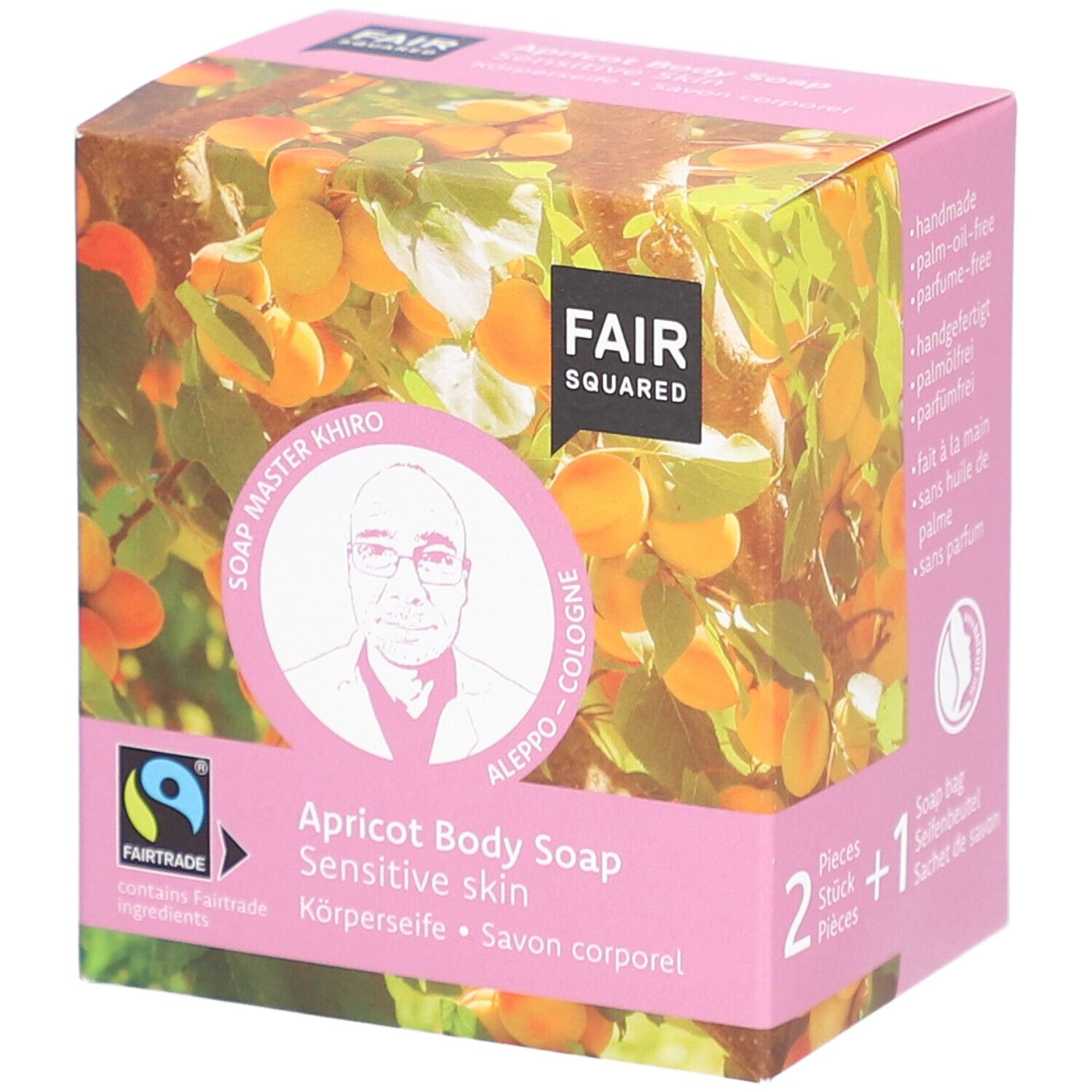 Fair Squared Body Soap Apric Sens Skin 2 x 80 g Seife