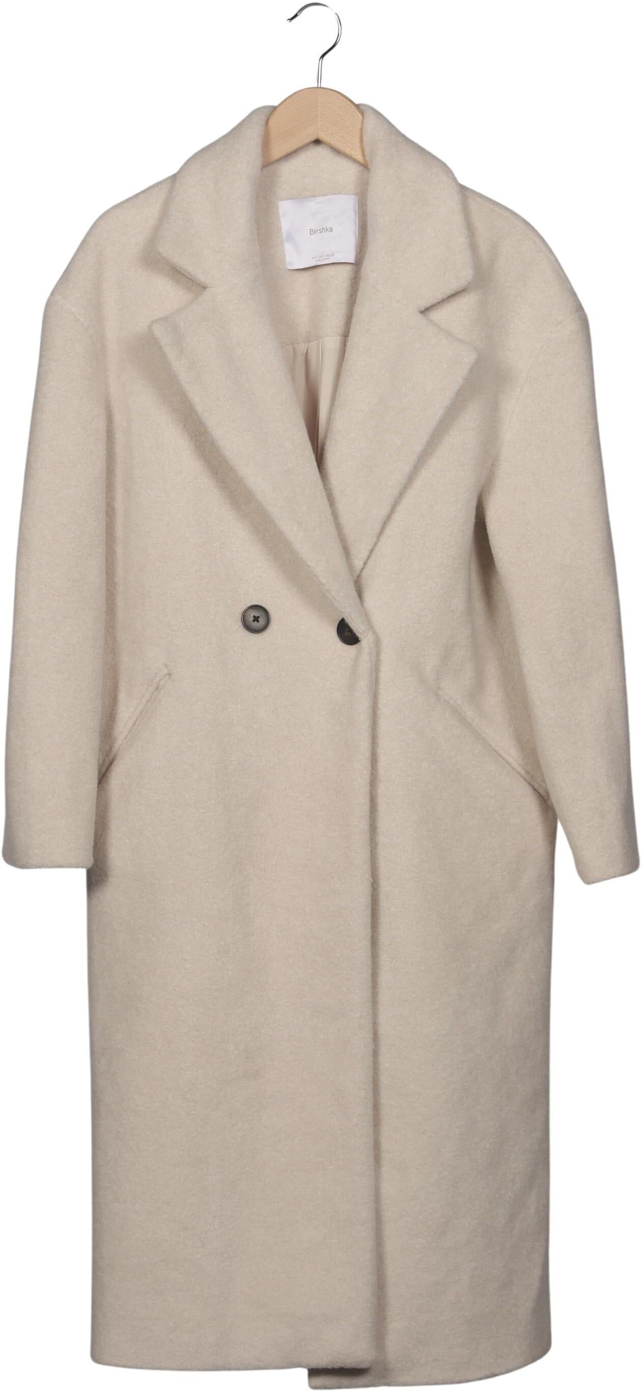 bershka Damen Mantel, Beige, Gr. M, Synthetik - Second Hand