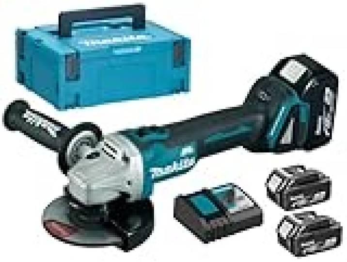 Makita DGA 504 RT3J Batterie Angle Grinder 18V 125mm Brushless + 3 x Batterie 5.0Ah + Chargeur + Makpac