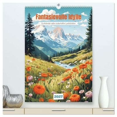 Fantasievolle Idylle (hochwertiger Premium Wandkalender 2027 DIN A2 hoch), Kunstdruck in Hochglanz
